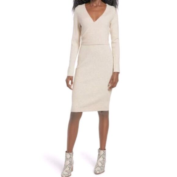 Leith Cream Long Sleeve Dress - Picture 1 of 8